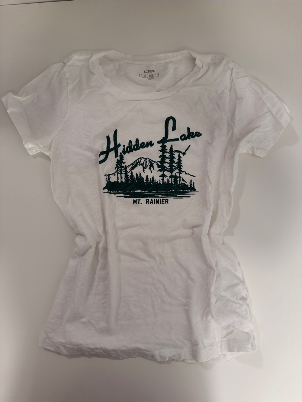 J. Crew White 'Hidden Lake Mt. Rainier' Graphic Tee